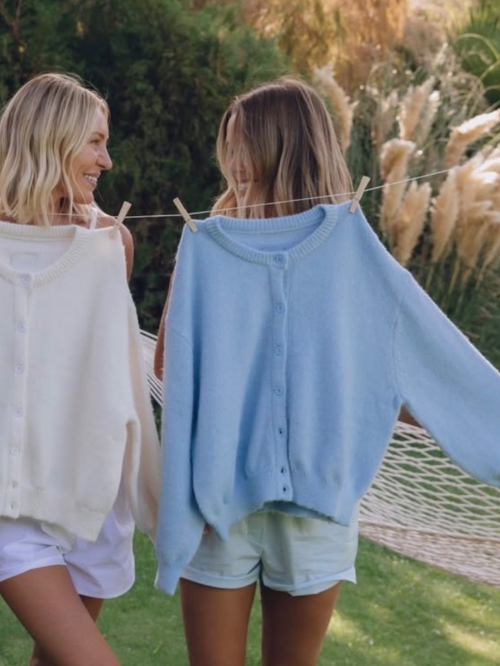 Daily Drills Women's 'Button Up Sweater' Knit Cardigan Top in 'Light Blue' - Picture 2 of 4
